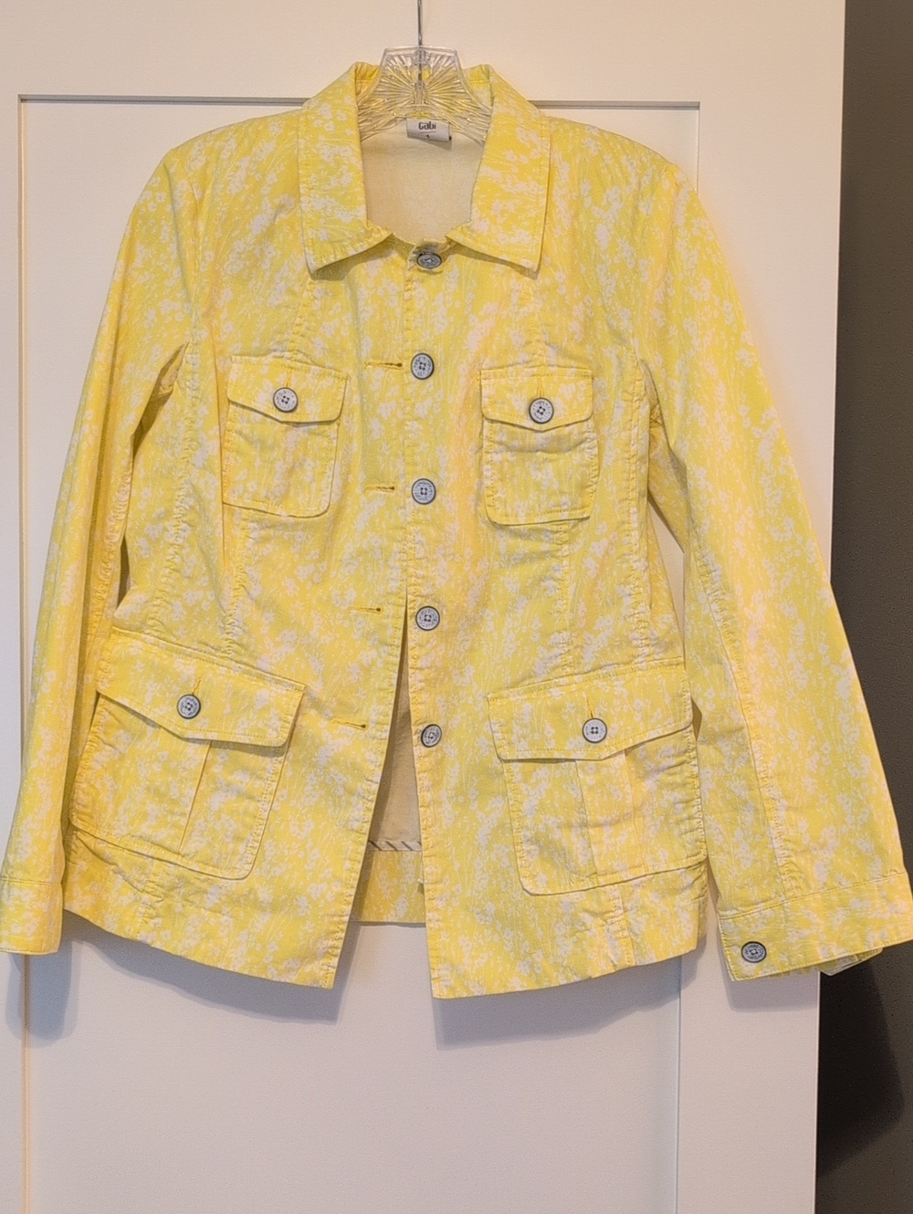 CAbi Yellow Floral Utility Jacket